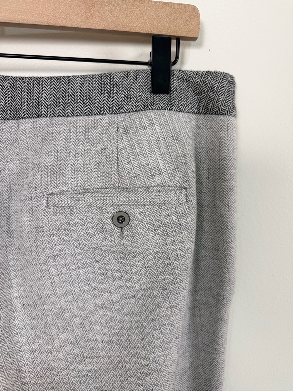 Anthropologie Elevenses Gray Ombre Flare Trouser Pants 12 Wool Blend High Rise - Picture 7 of 11